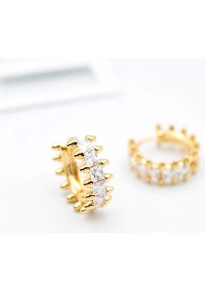 Taşlı Halka Küpe - Altın fiyatları