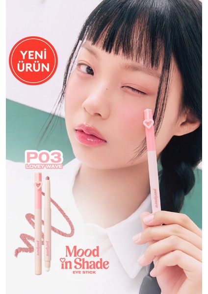 Topaklanma Yapmadan Kolayca Uygulanan Kalem Far PERIPERA Mood In Shade Eye Stick (P03 Lovey Wave)