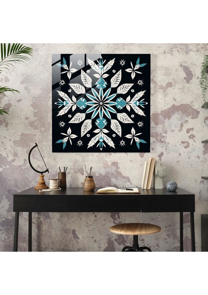 Kış Simetri Cam Tablo - Kış Cam Tablo Cam Duvar Sanatı Duvar Dekorasyonu modelleri