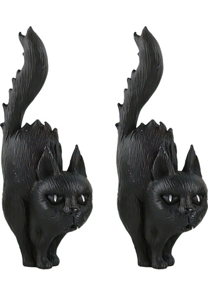 Cadılar Bayramı Figürinler Kitaplık Masası Dekorasyon Reçine Hayalet Kedi Heykeli Cadılar Bayramı Korku Atmosfer Dekorasyon Siyah (Yurt Dışından)