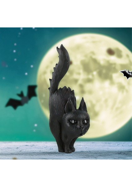 Cadılar Bayramı Figürinler Kitaplık Masası Dekorasyon Reçine Hayalet Kedi Heykeli Cadılar Bayramı Korku Atmosfer Dekorasyon Siyah (Yurt Dışından) modelleri