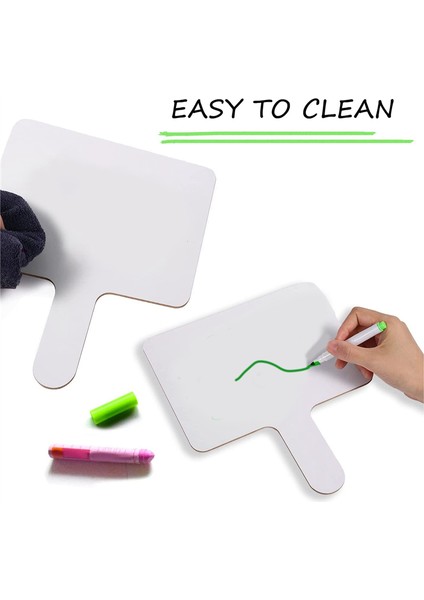 10 Adet 9.6x8 Inç Kuru Silinebilir Cevap Küreği, Elde Tutulan Ahşap Beyaz Tahta (Yurt Dışından) fiyatları