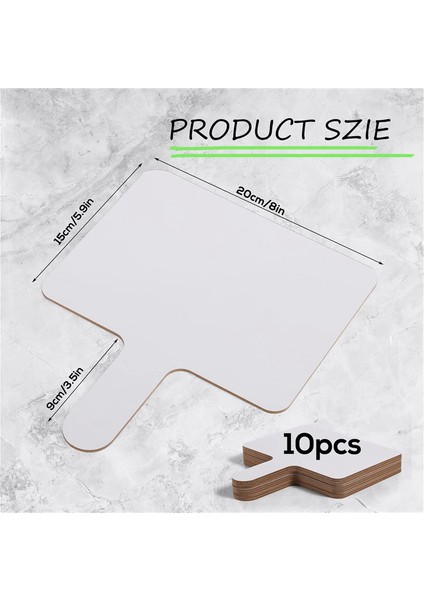 10 Adet 9.6x8 Inç Kuru Silinebilir Cevap Küreği, Elde Tutulan Ahşap Beyaz Tahta (Yurt Dışından) fırsatları