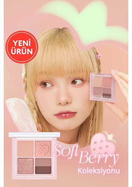 Mat, Parıltılı Tonlarda 5'li Far Paleti PERIPERA Ink Pocket Shadow Palette (08 Strawberry In Mute)