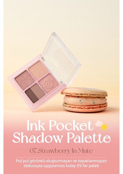 Mat, Parıltılı Tonlarda 5'li Far Paleti PERIPERA Ink Pocket Shadow Palette (08 Strawberry In Mute) modelleri