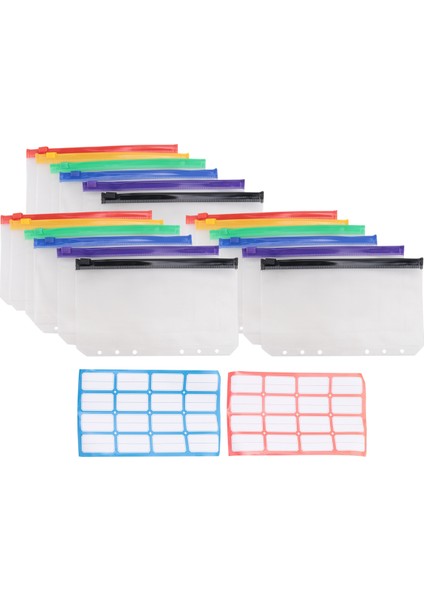 A6 Bütçe Binder Cepleri Fermuarlı, Temiz 6 Delik Nakit Zarflar Klasör, Pvc Para Kupon Organizatör Gevşek Yaprak Çantaları (Yurt Dışından) indirimleri