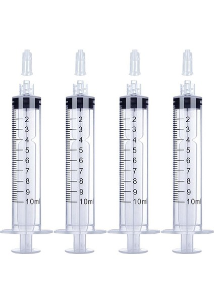 10ML Luer Lock Şırınga 4 Paket Plastik Steril Şırıngalar Iğnesiz (Yurt Dışından)