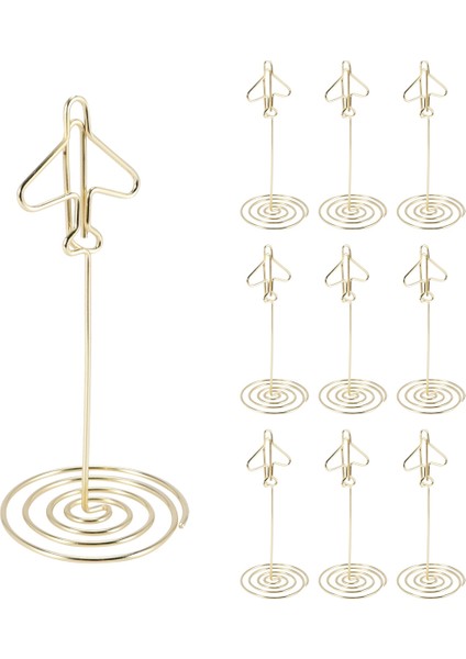 10PCS Not Klipli Tutucu, Tablo Numarası Adı Kartı Tutucu Masaüstü Metal Kart Kartı Fotoğraf Altın Düzlemi Çerçeve Taban ile (Yurt Dışından) fiyatları