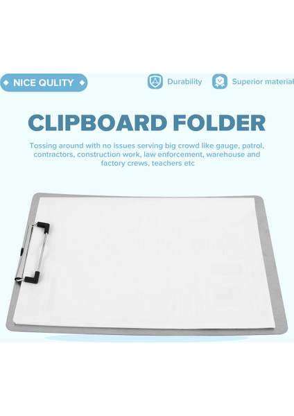 Metal Pano Klasörü A4 Paslanmaz Çelik Klipsli Fatura Depolama Klasörü Yazma Dosya Kurulu Menü Splint Iş Için (Yurt Dışından) fırsatları