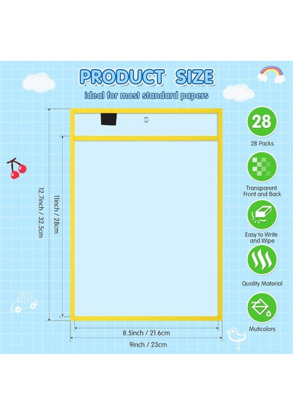 Tekrar Kullanılabilir Not Tutucu Cep Plastik Dosya Çantası Kuru Silinebilir Kılıf B (Yurt Dışından) modelleri