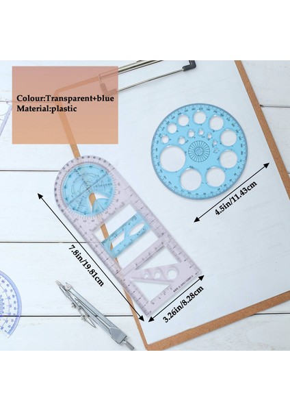 2 Adet Çok Fonksiyonlu Geometrik Cetvel Plastik Daire Çizim Aracı Çizim Şablonları Net Grafik Tasarım Araçları (Yurt Dışından) indirimleri