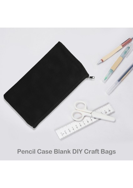 40 Pc Tuval Fermuarı Torbalar Tuval Makyaj Çantaları Kalem Kılıfı Boş Diy Zanaat Çantaları Seyahat Diy Craft Okulu Siyah (Yurt Dışından) modelleri