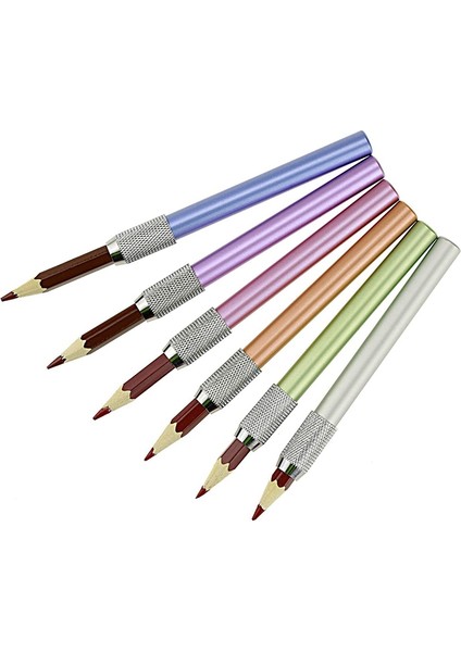 6pcs Metal Renk Çubuk Tek Uçlu Kalem Uzatma Kalem Extender Kalem Kalem Uzatma Kalem Kılıfı (Yurt Dışından) fiyatları