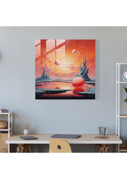 Rüya Gibi Şafak Cam Tablo - Şafak Yüzen Objeler Duvar Dekorasyonu Modern Sanat fiyatları