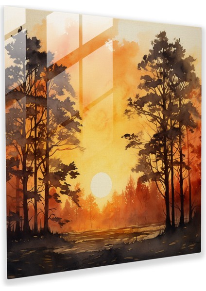Altın Şafak Cam Tablo - Şafak Ev Dekorasyonu Modern Sanat