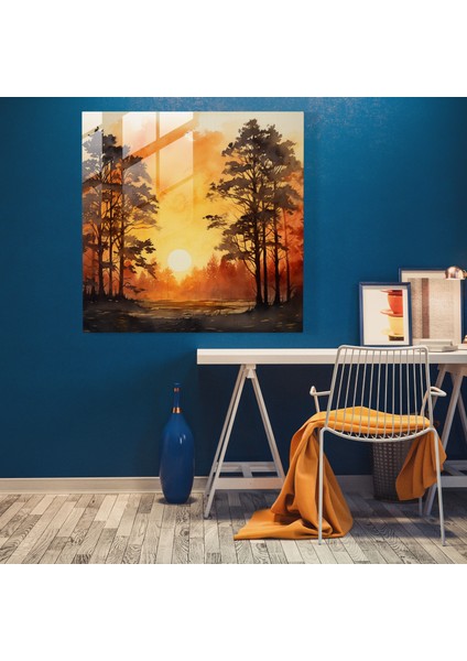 Altın Şafak Cam Tablo - Şafak Ev Dekorasyonu Modern Sanat fiyatları