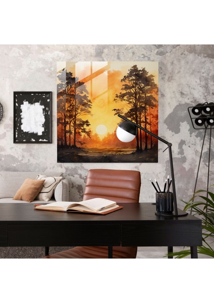 Altın Şafak Cam Tablo - Şafak Ev Dekorasyonu Modern Sanat modelleri