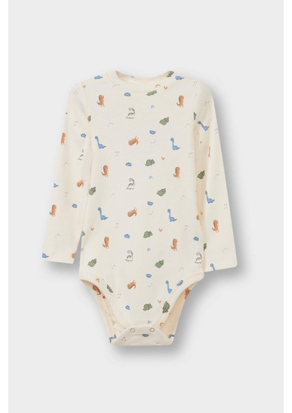 Erkek Bebek 2'li Takım Dinozor Baskılı Uzun Kollu Fitilli Kaşkorse Çıtçıtlı Body Alt fiyatları