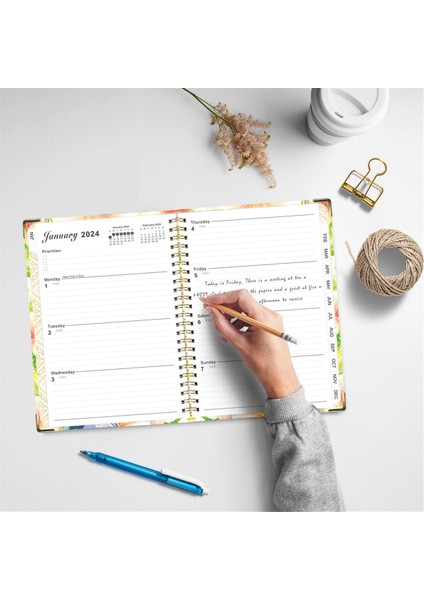2024 Planlayıcısı, 12 Aylık Haftalık Planlayıcı Ocak'tan Aralık 2024'E, 8,5x6,2 Inç (Yurt Dışından) indirimleri