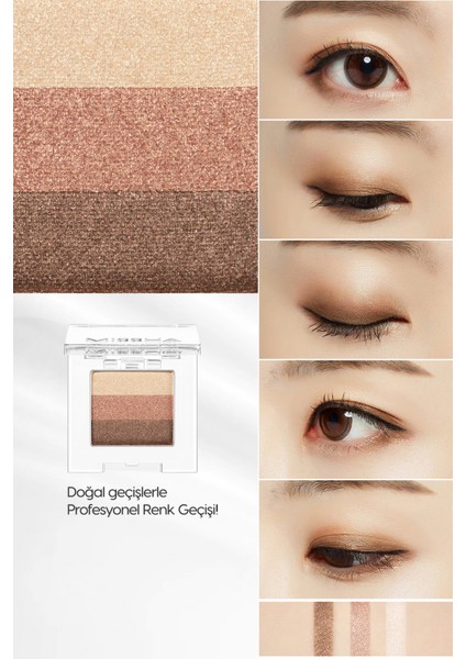 Yumuşak Dokulu, Dökülme Yapmayan 3 Renkli Göz Farı Triple Shadow No.3 (Mocha Beige) fiyatları