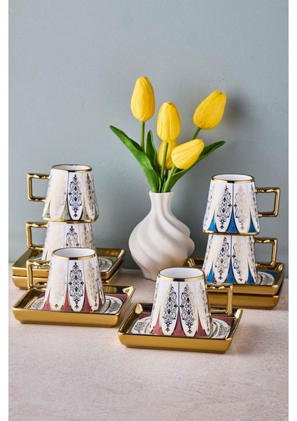 Ottoman 6 Kişilik Porselen Kahve Fincanı Takımı