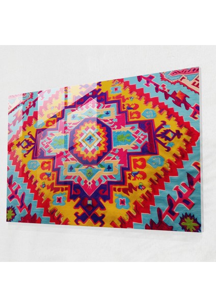 Türk Halı Cam Tablo - Duvar Dekorasyonu Türk Halı Deseni Modern Sanat