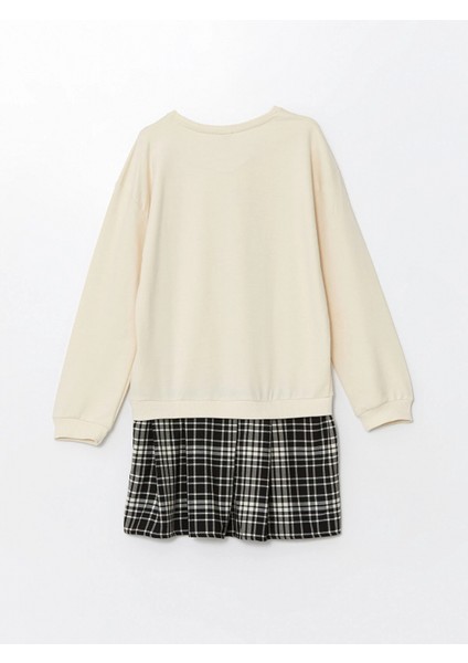 Lcw Kids Bej Bisiklet Yaka Kız Çocuk Elbise modelleri