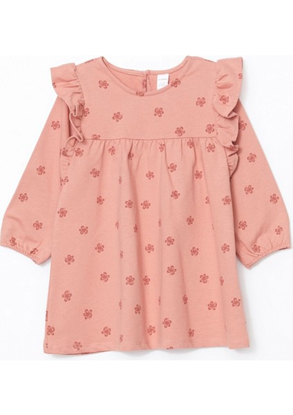 Lcw Kids Pembe Bisiklet Yaka Uzun Kollu Kız Çocuk Elbise