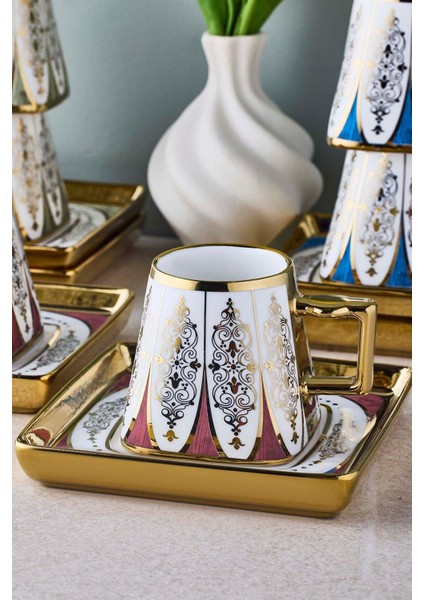Ottoman 6 Kişilik Porselen Kahve Fincanı Takımı modelleri