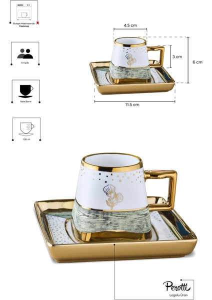 Ottoman 6 Kişilik Porselen Kahve Fincanı Takımı fırsatları