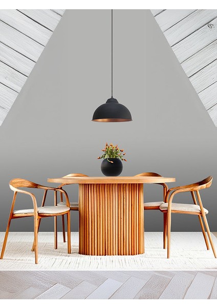 Atlanta Iskandinav Natural Ahşap Masa Sandalye Takımı 90X130