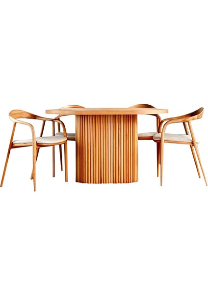 Atlanta Iskandinav Natural Ahşap Masa Sandalye Takımı 90X130 fiyatları