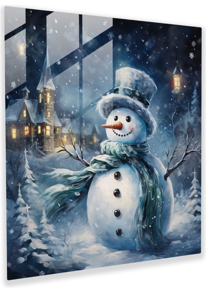 Sevimli Kar Tanesi Cam Tablo - Kar Tanesi Cazibeli Düşen Kar Kristalleri Cam Tablo