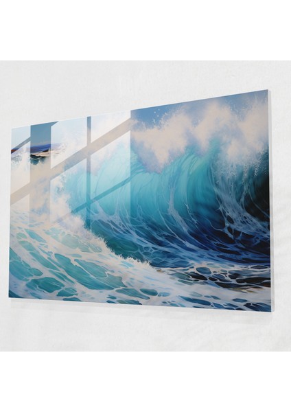 Surfing Cam Tablo - Deniz Modern Sanat Kayalık Kıyı Okyanus Dalgaları