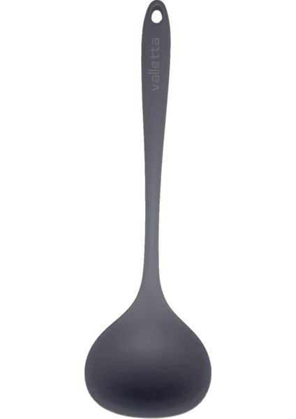 Tekli Isıya Dayanıklı Yanmaz Yapışmaz Silikon Geniş Servis Kepçe Gri