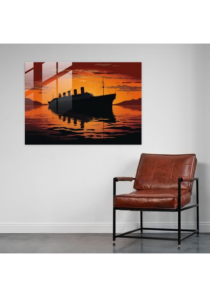 Minimalist Titanic Cam Tablo Sanatı - Titanic Son Anlar Duvar Dekorasyonu Cam Tablo fiyatları