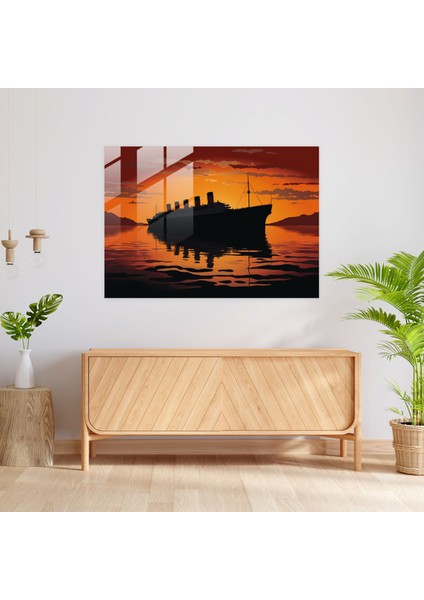 Minimalist Titanic Cam Tablo Sanatı - Titanic Son Anlar Duvar Dekorasyonu Cam Tablo modelleri