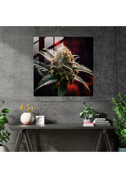 Gerçekçi Çiçek Tomurcuğu Cam Tablosu - Bitki Cam Duvar Sanatı Modern Sanat Ev Dekorasyonu fiyatları