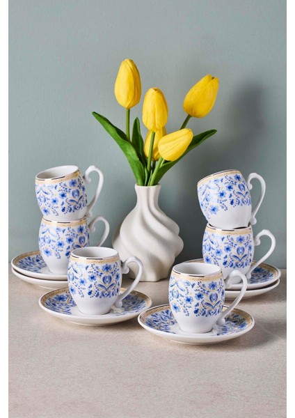 Mavişehir 6 Kişilik Porselen Kahve Fincanı Takımı