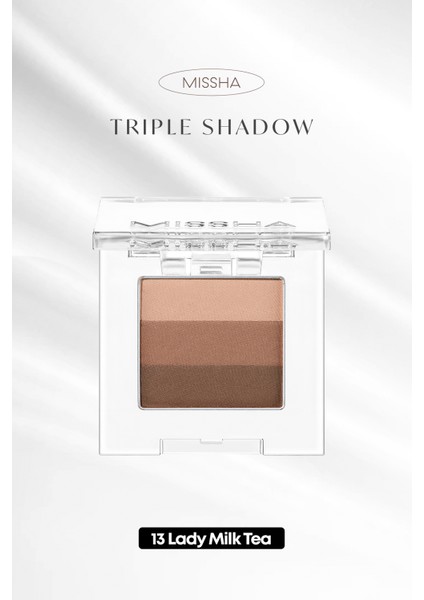 Yumuşak Dokulu, Dökülme Yapmayan 3 Renkli Göz Farı Triple Shadow (No.13 Lady Milk Tea)