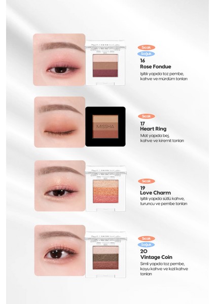 Yumuşak Dokulu, Dökülme Yapmayan 3 Renkli Göz Farı Triple Shadow (No.13 Lady Milk Tea)