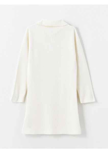 Lcw Kids Ekru Polo Yaka Basic Uzun Kollu Kız Çocuk Triko Elbise fiyatları