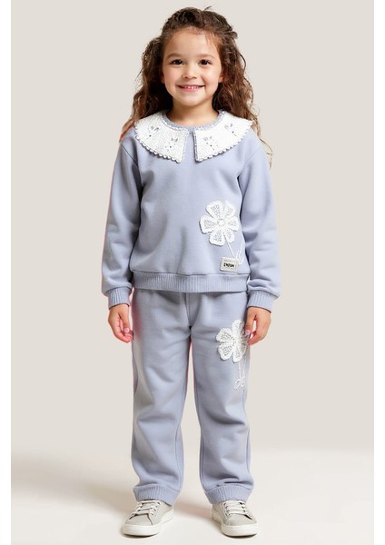 Kız Çocuk Eşofman Takım 10-16 Yaş 7424 Gri