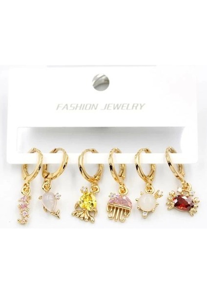 Taşlı Çoklu Küpe - Altın fiyatları