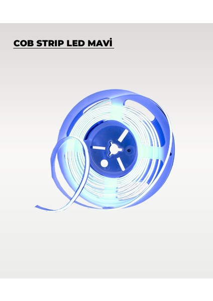 12V Cob Şerit LED Mavi Işık - Metrede 360 LED - 5 Metre fiyatları