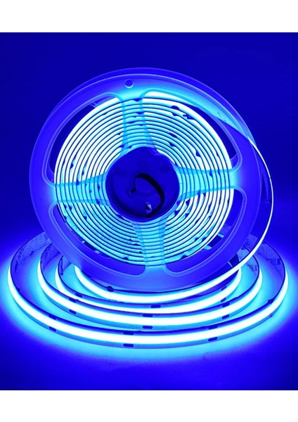 12V Cob Şerit LED Mavi Işık - Metrede 360 LED - 5 Metre modelleri