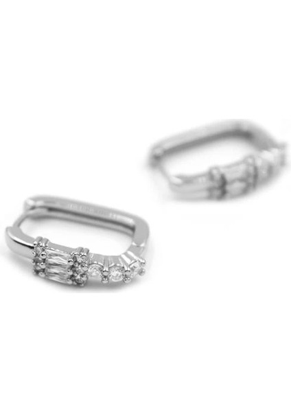 Dikdörtgen Taşlı Küpe - Gümüş fiyatları