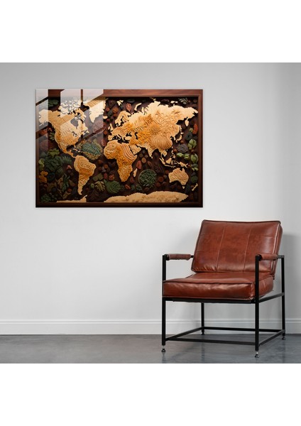 Dünya Haritası Cam Duvar Sanatı - Kültürel Mozaik - Dünya Haritası 2 Cam Tablo Kültürel Mozaik fiyatları