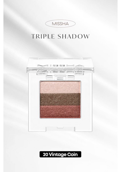 Yumuşak Dokulu, Dökülme Yapmayan 3 Renkli Göz Farı Triple Shadow No.20 (Vintage Coin)