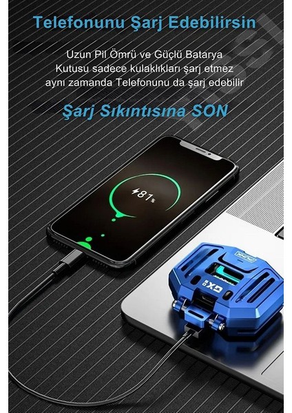 Dx-05 Gaming Oyuncu Kulaklığı 360° Ses/anc Ios ve Android Tüm Telefonlara Uyumlu Bluetooth Kulaklık indirimleri